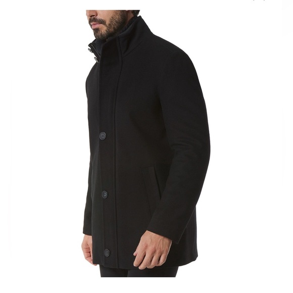 Andrew Marc Men's Black Wool Blent Car Coat - Picture 4 of 16